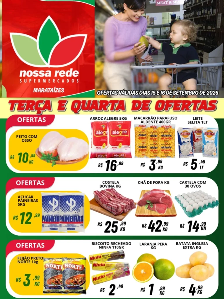 Ofertas NOSSA REDE SUPERMERCADOS | Marataízes 🛒 – 16/09/2026