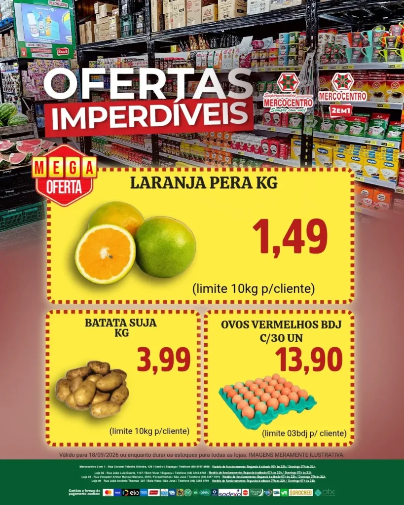 Ofertas SUPERMERCADOS MERCOCENTRO 🛒 – até 18/09/2026 Ofertas SUPERMERCADOS MERCOCENTRO 🛒 – até 18/09/2026