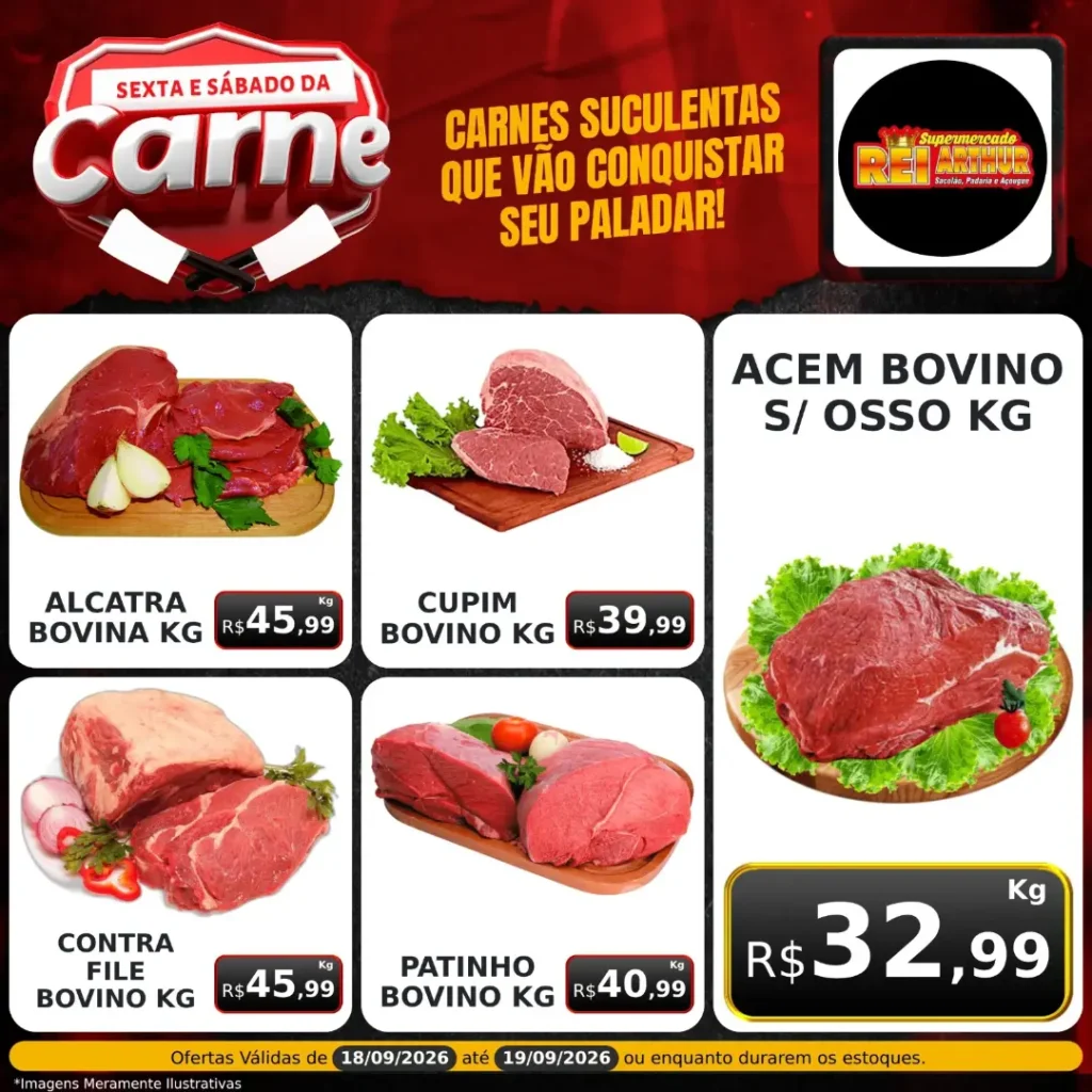 Ofertas Supermercado Rei Arthur💥 – até 19/09/2026