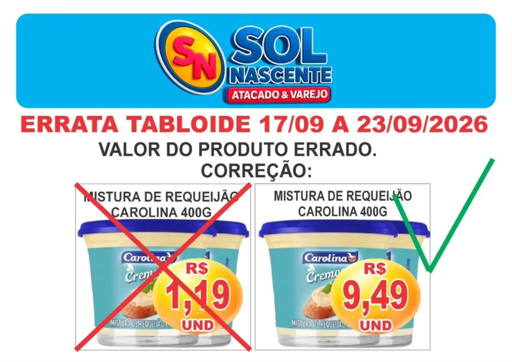 Ofertas Sol Nascente Atacado e Varejo | Supermercado – de 17/09/2026 a 23/09/2026