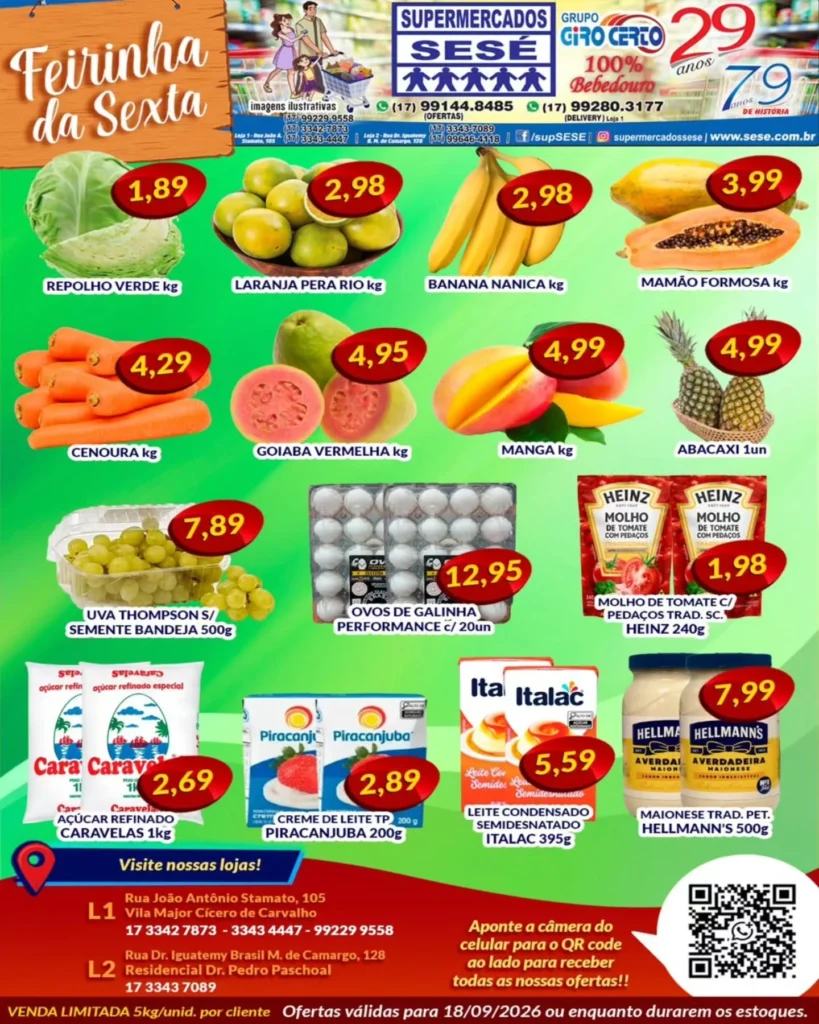 Ofertas Supermercados Sesé – até 18/09/2026