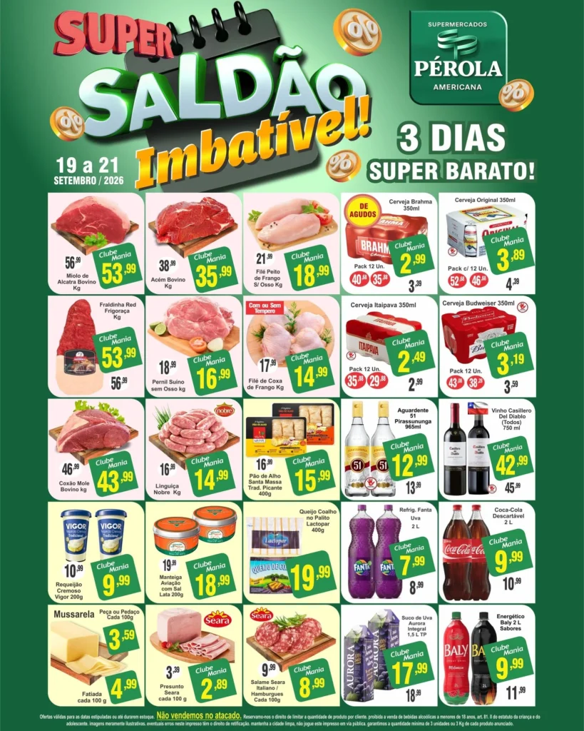Ofertas Supermercados Pérola Americana – de 19/SETEMBRO/2026 a 21/SETEMBRO/2026