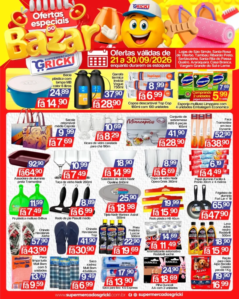Ofertas Supermercados Gricki – até 30/09/2026 Ofertas Supermercados Gricki – até 30/09/2026