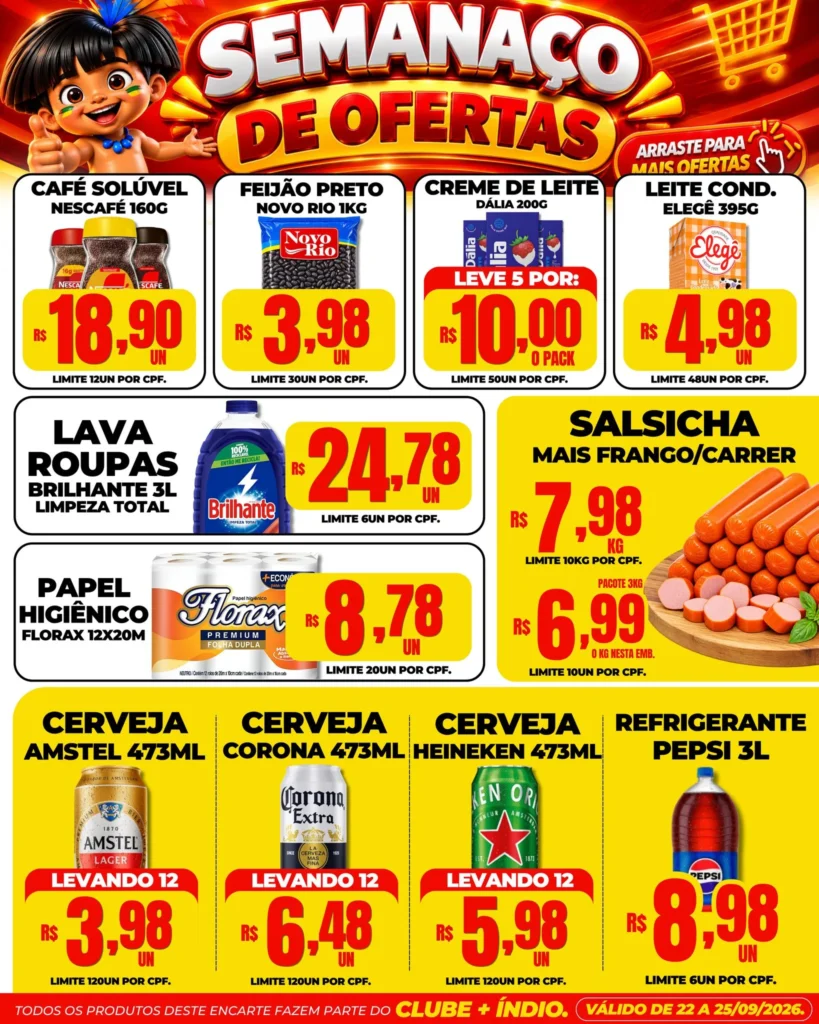 Ofertas Supermercados Índio – até 25/09/2026