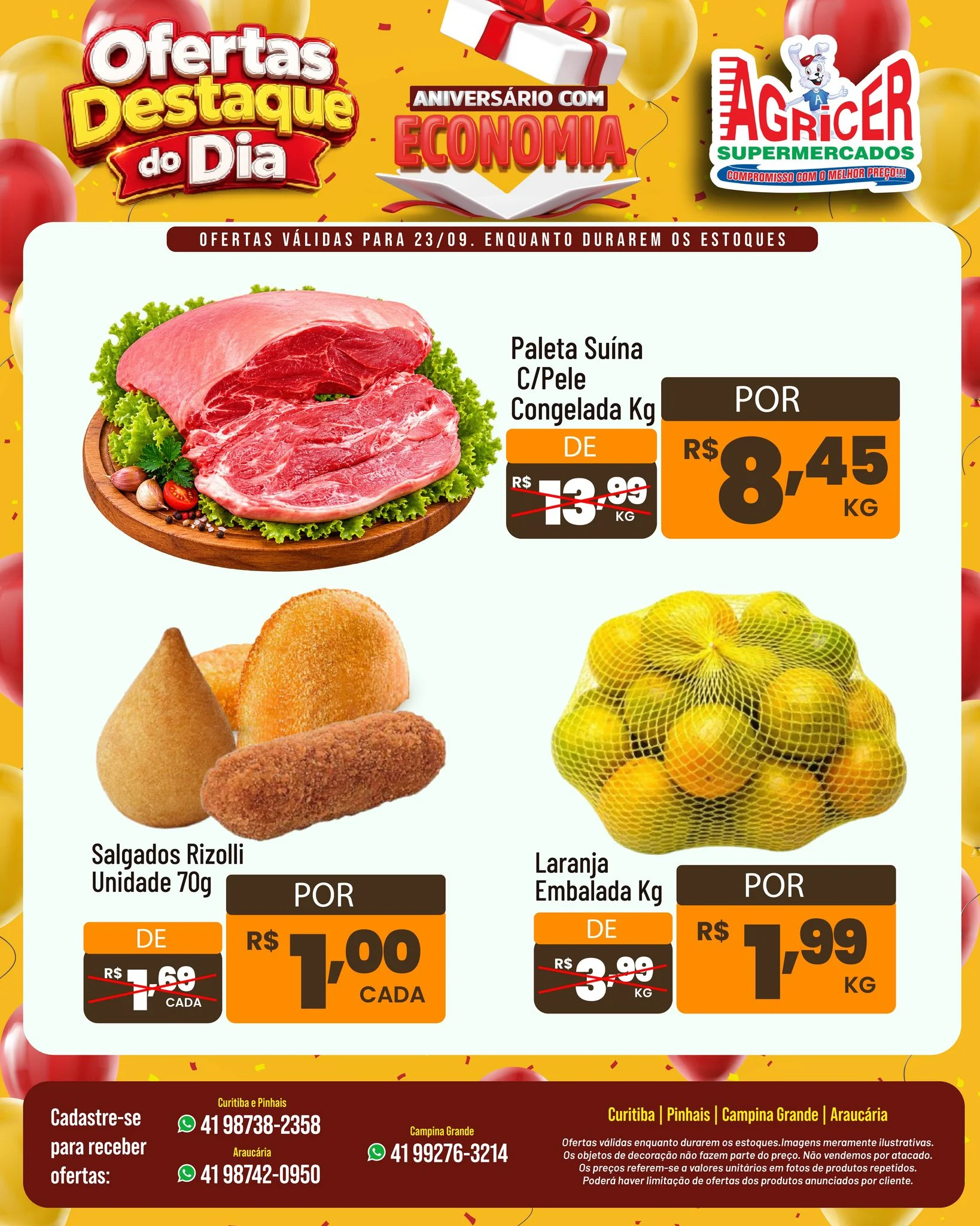 Ofertas Agricer Supermercados – de 23/09 a 23/09
