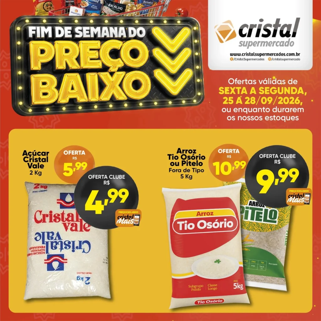 Ofertas Cristal Supermercados – 28/09/2026
