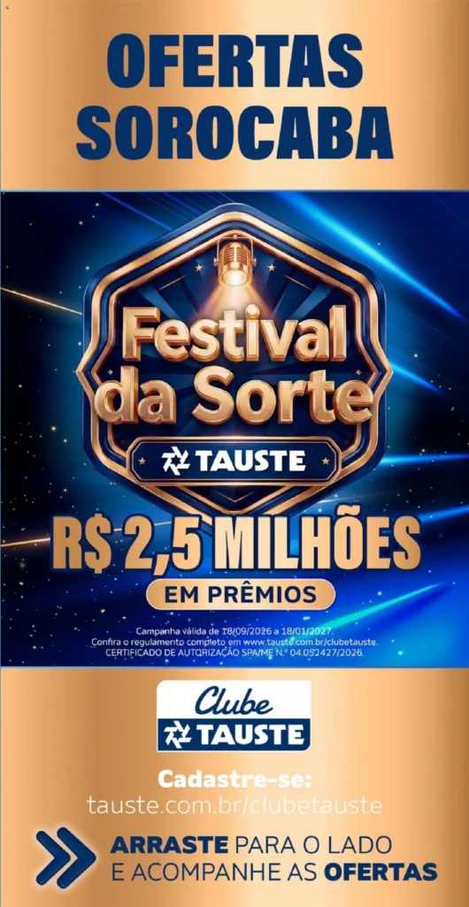 Ofertas Tauste até 12/10/2026.