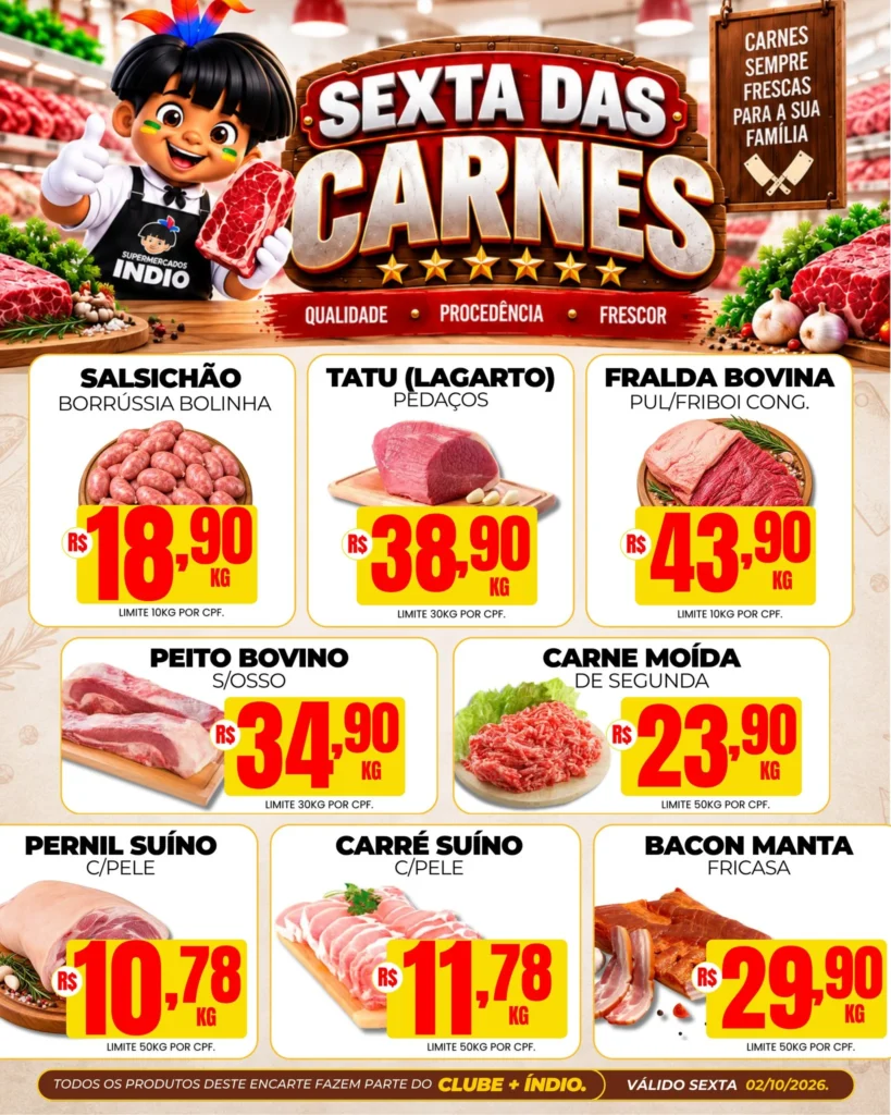 Ofertas Supermercados Índio – 02/10/2026