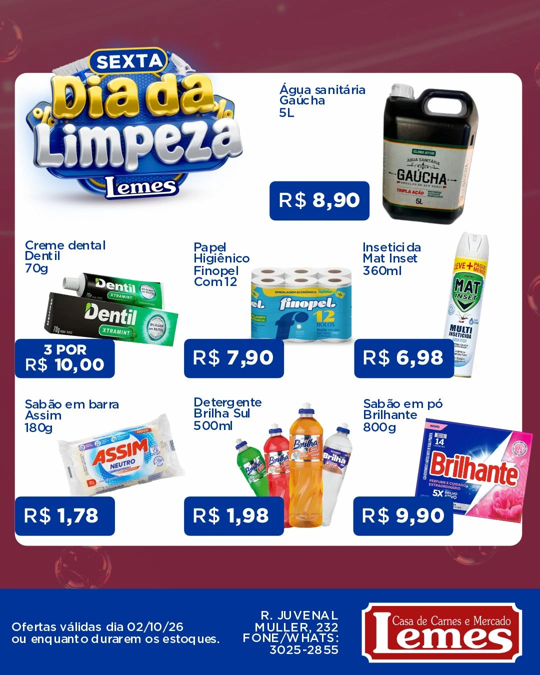 Ofertas Casa de Carnes e Mercado Lemes – 02/10/2026