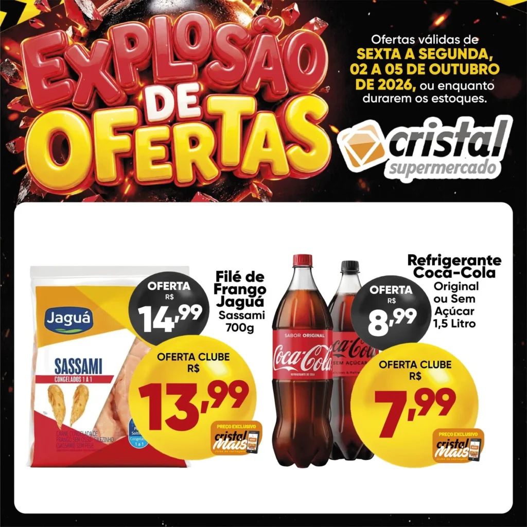 Ofertas Cristal Supermercados – 05/10/2026