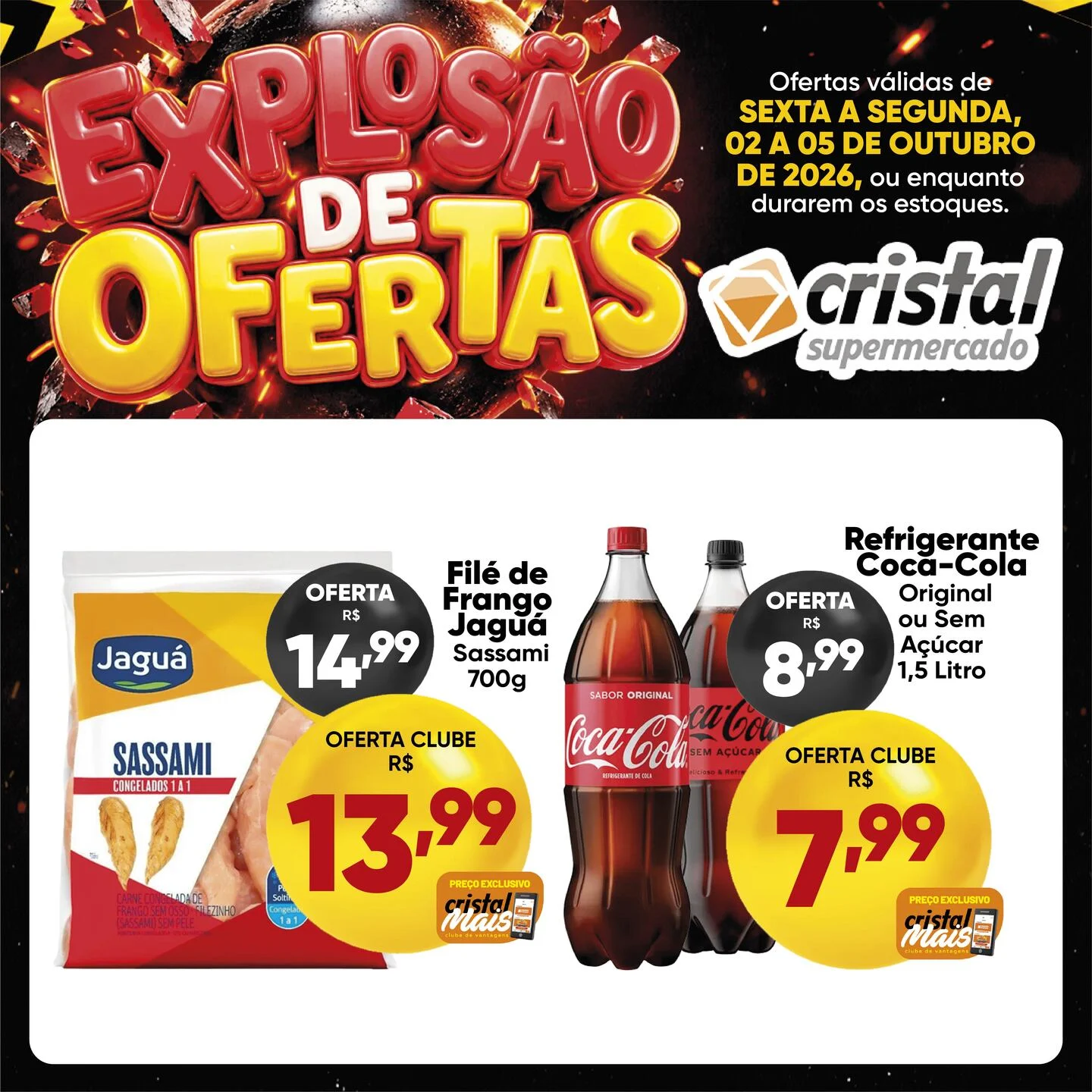 Ofertas Cristal Supermercados – 05/10/2026