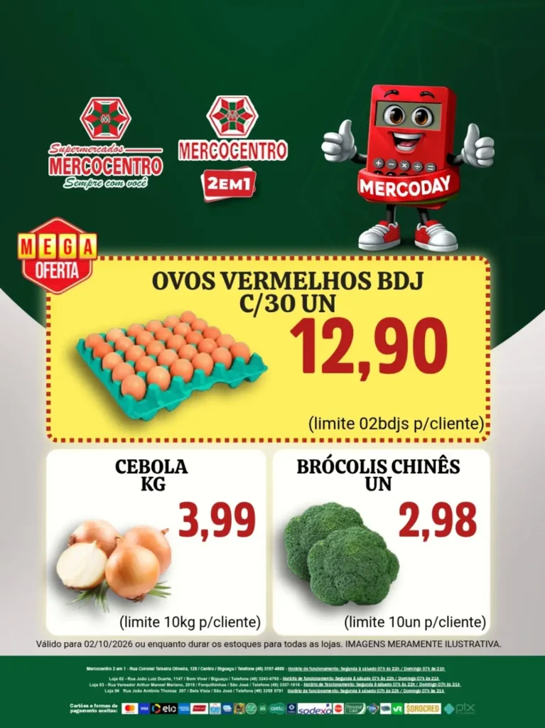 Ofertas SUPERMERCADOS MERCOCENTRO 🛒 – 02/10/2026