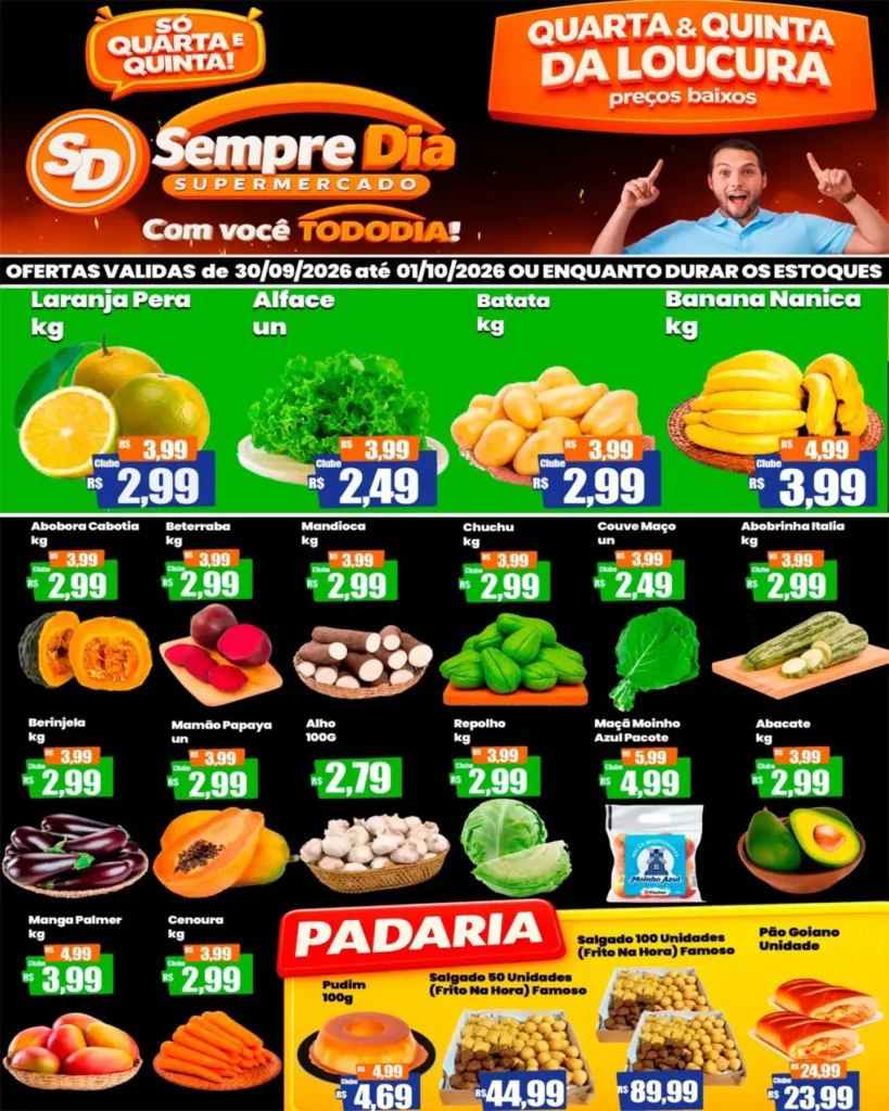 Ofertas Supermercados Sempre Dia – 01/10/2026