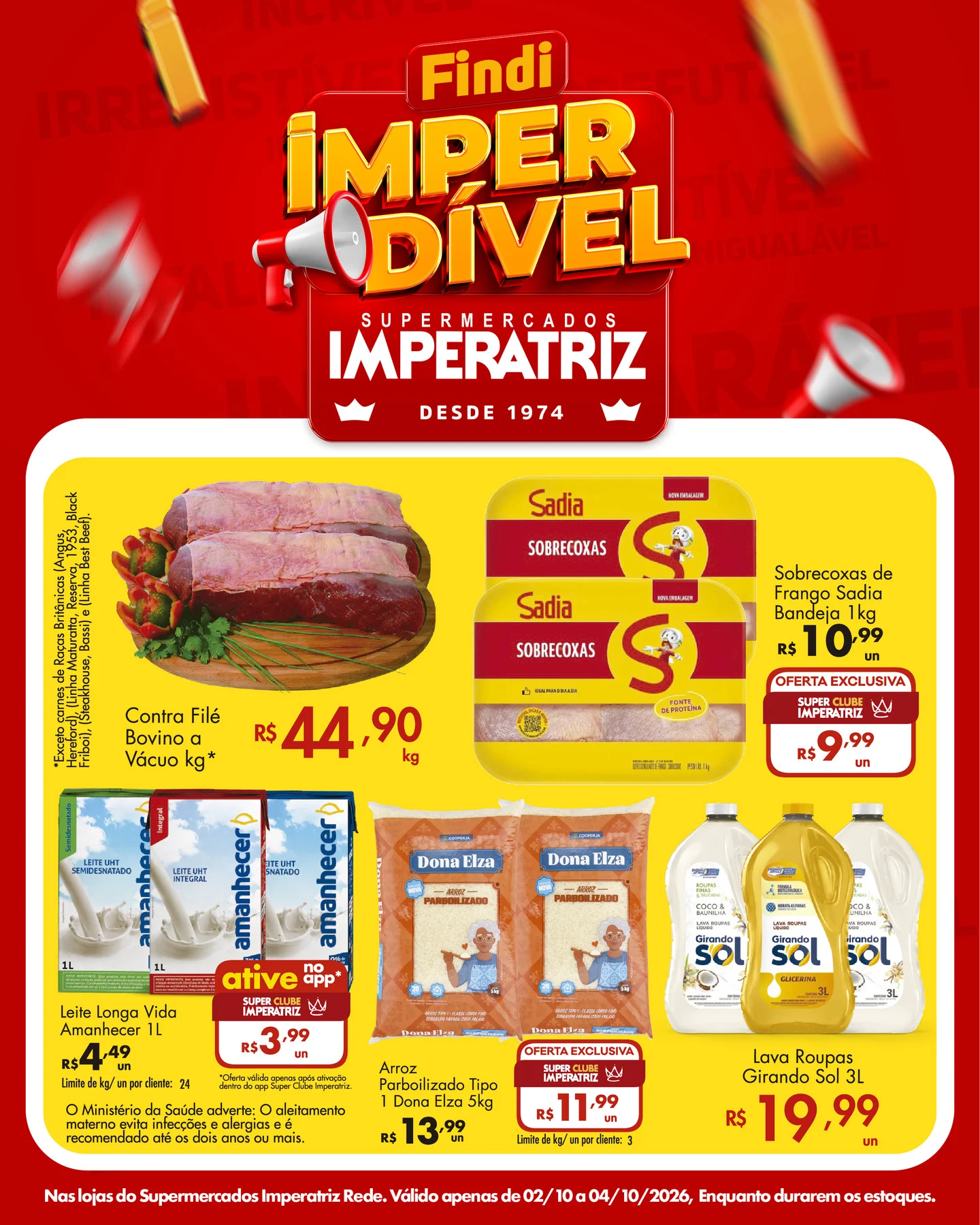 Ofertas Rede Supermercados Imperatriz – 04/10/2026