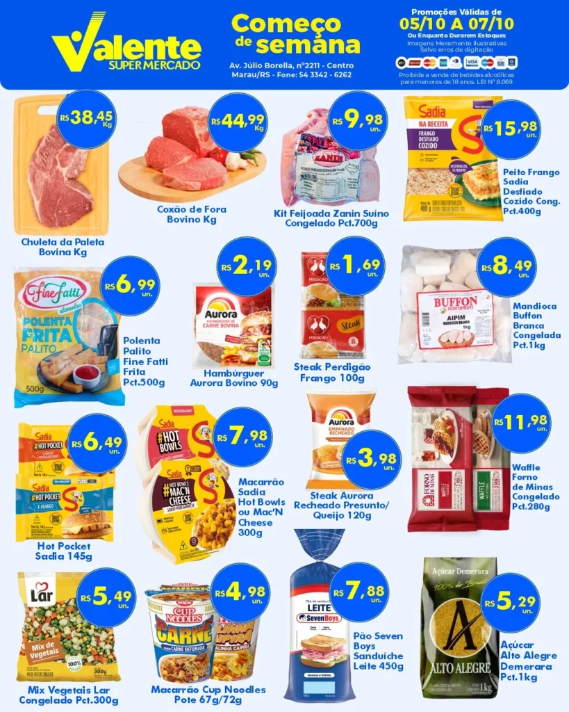 Ofertas Valente Supermercado – 07/10/2026 Ofertas Valente Supermercado – 07/10/2026