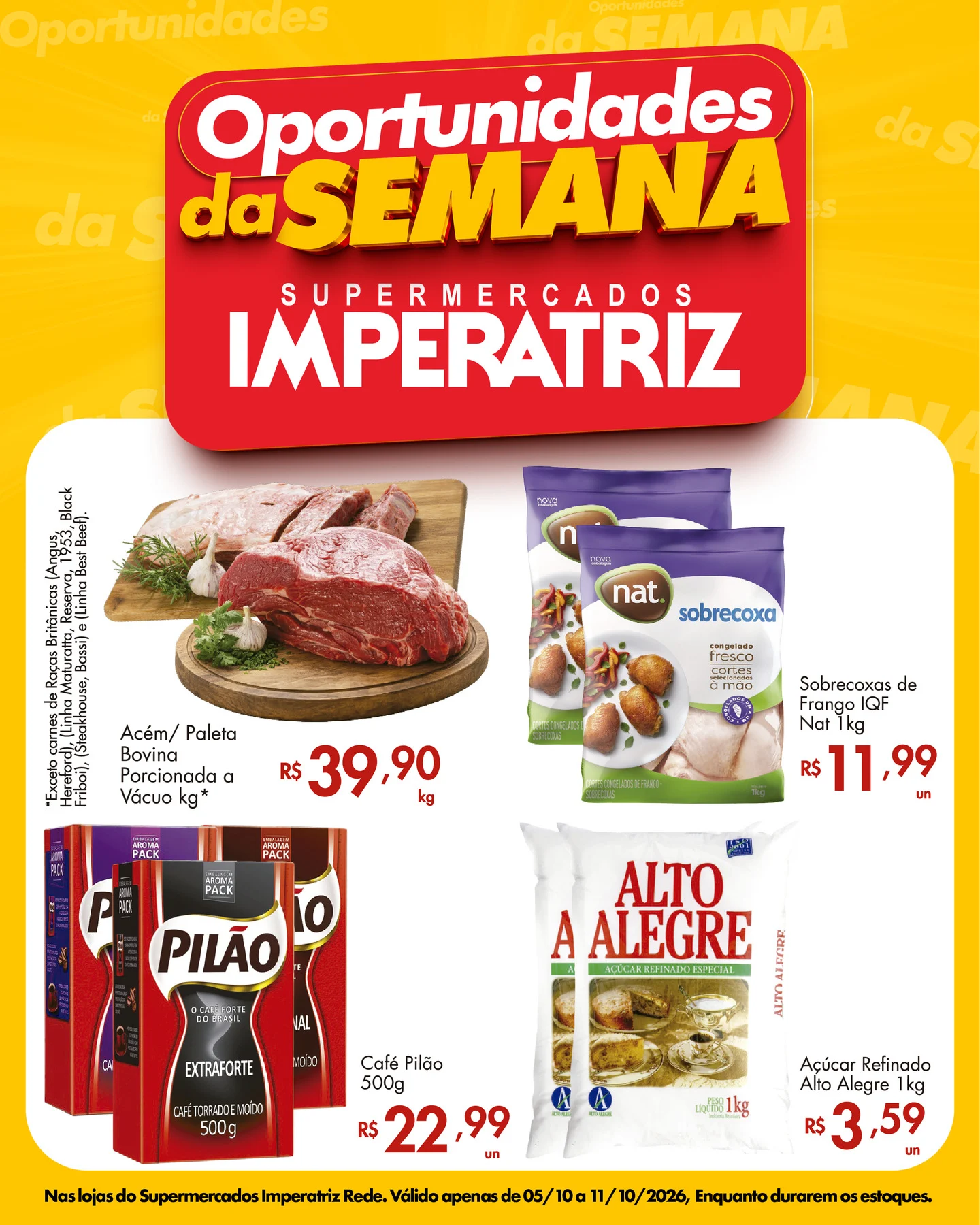 Ofertas Rede Supermercados Imperatriz – 11/10/2026 Ofertas Rede Supermercados Imperatriz – 11/10/2026