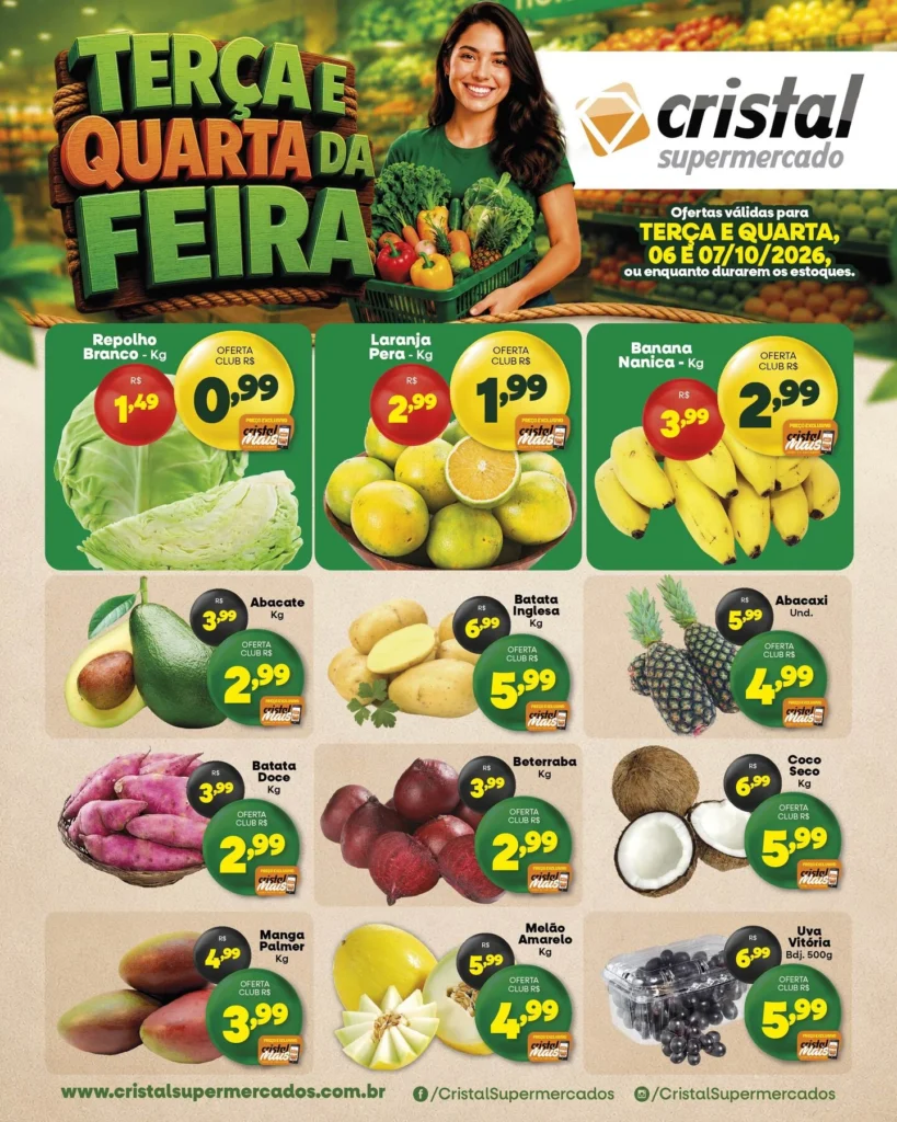 Ofertas Cristal Supermercados – 07/10/2026