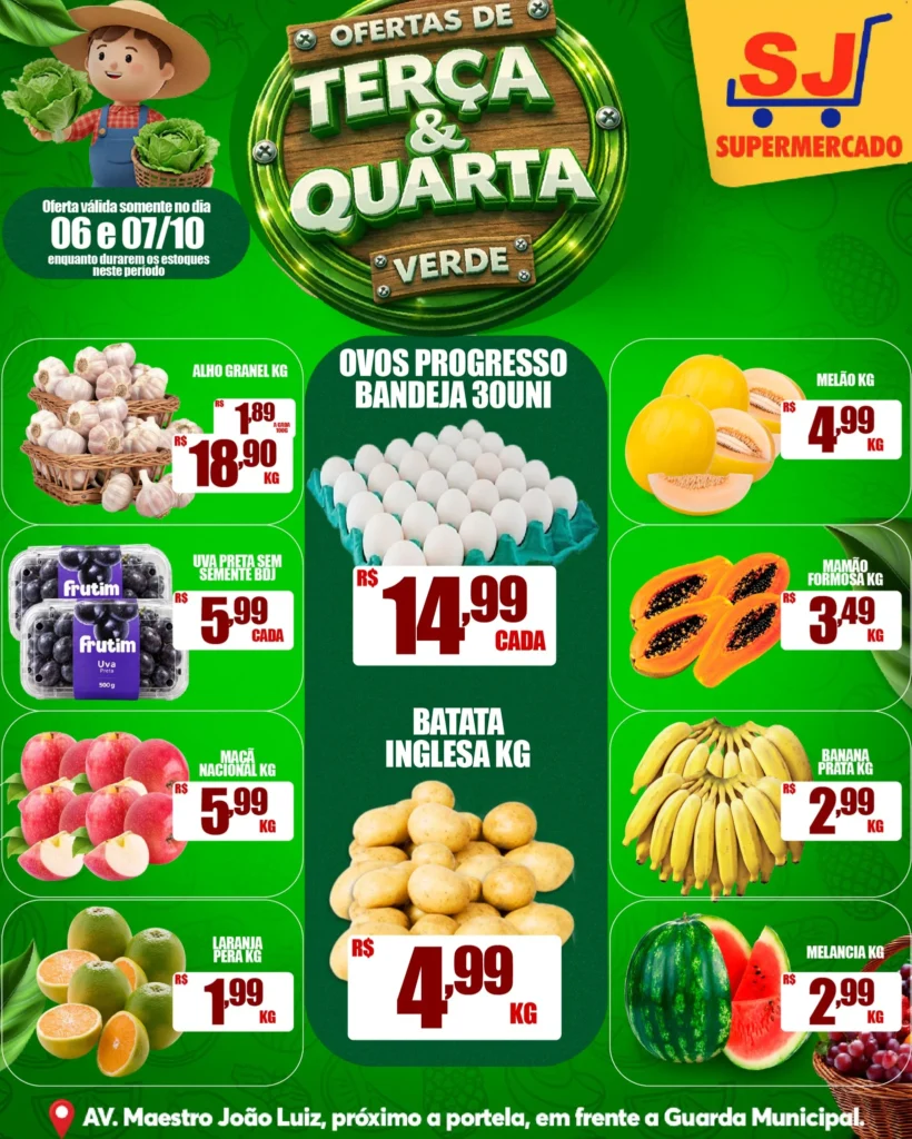 Ofertas SJ Supermercado – 07/10/2026