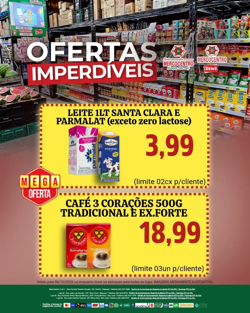 Ofertas SUPERMERCADOS MERCOCENTRO 🛒 – 06/10/2026 Ofertas SUPERMERCADOS MERCOCENTRO 🛒 – 06/10/2026