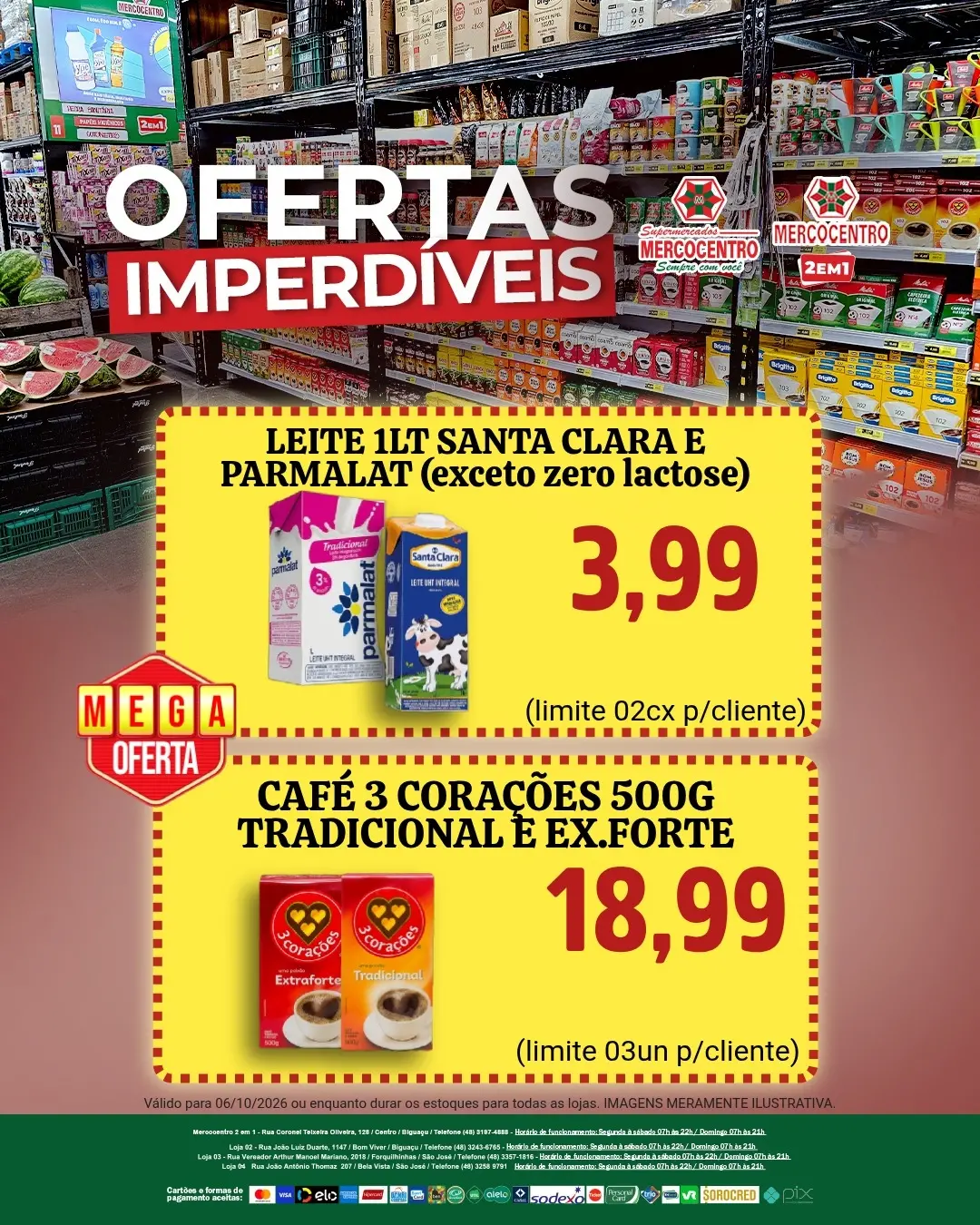 Ofertas SUPERMERCADOS MERCOCENTRO 🛒 – 06/10/2026