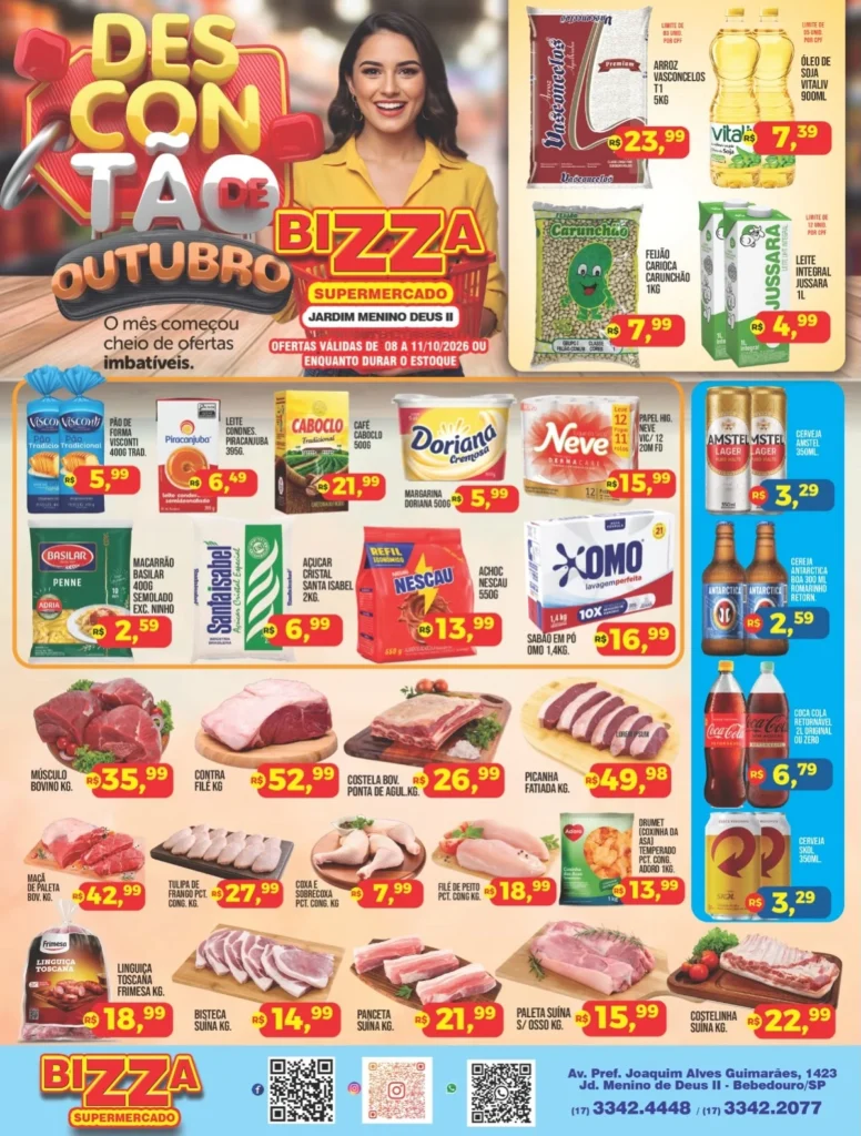 Ofertas Bizza Supermercado Jd. Menino Deus II – Bebedouro – 11/10/2026