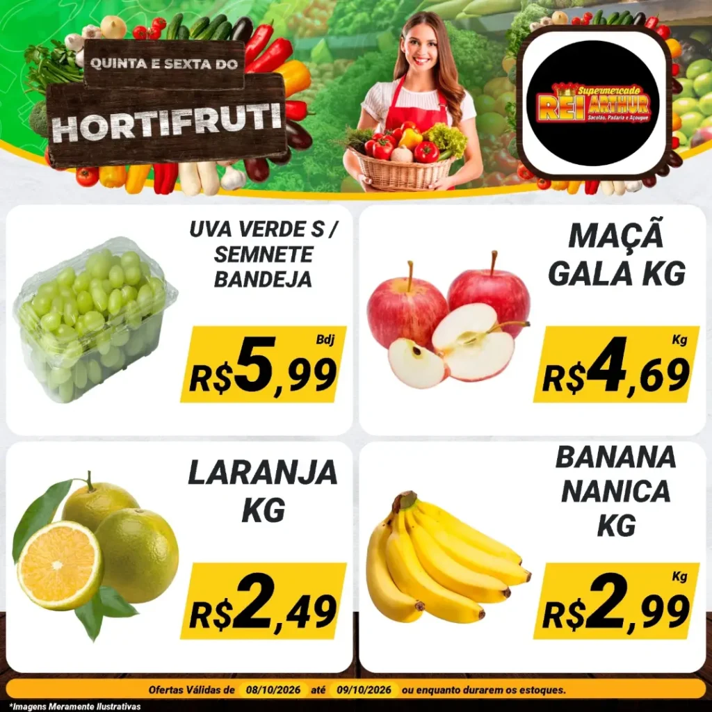 Ofertas Supermercado Rei Arthur💥 – 09/10/2026 Ofertas Supermercado Rei Arthur💥 – 09/10/2026