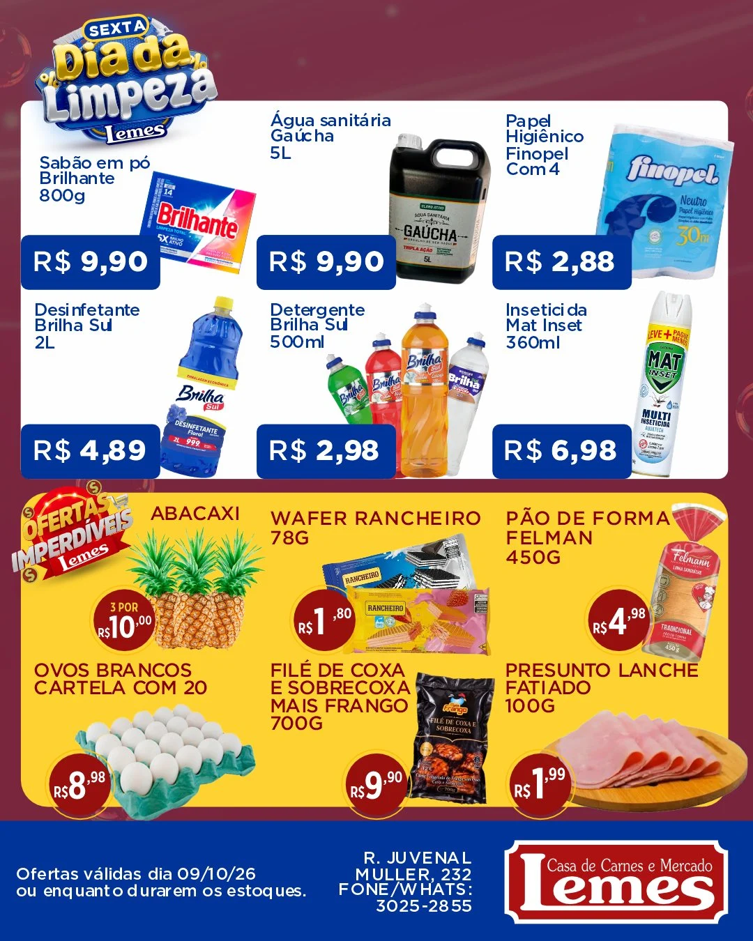 Ofertas Casa de Carnes e Mercado Lemes – 09/10/2026 Ofertas Casa de Carnes e Mercado Lemes – 09/10/2026