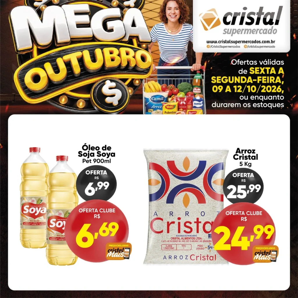 Ofertas Cristal Supermercados – 12/10/2026 Ofertas Cristal Supermercados – 12/10/2026