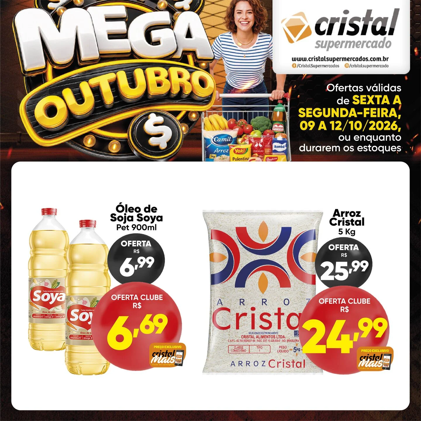 Ofertas Cristal Supermercados – 12/10/2026