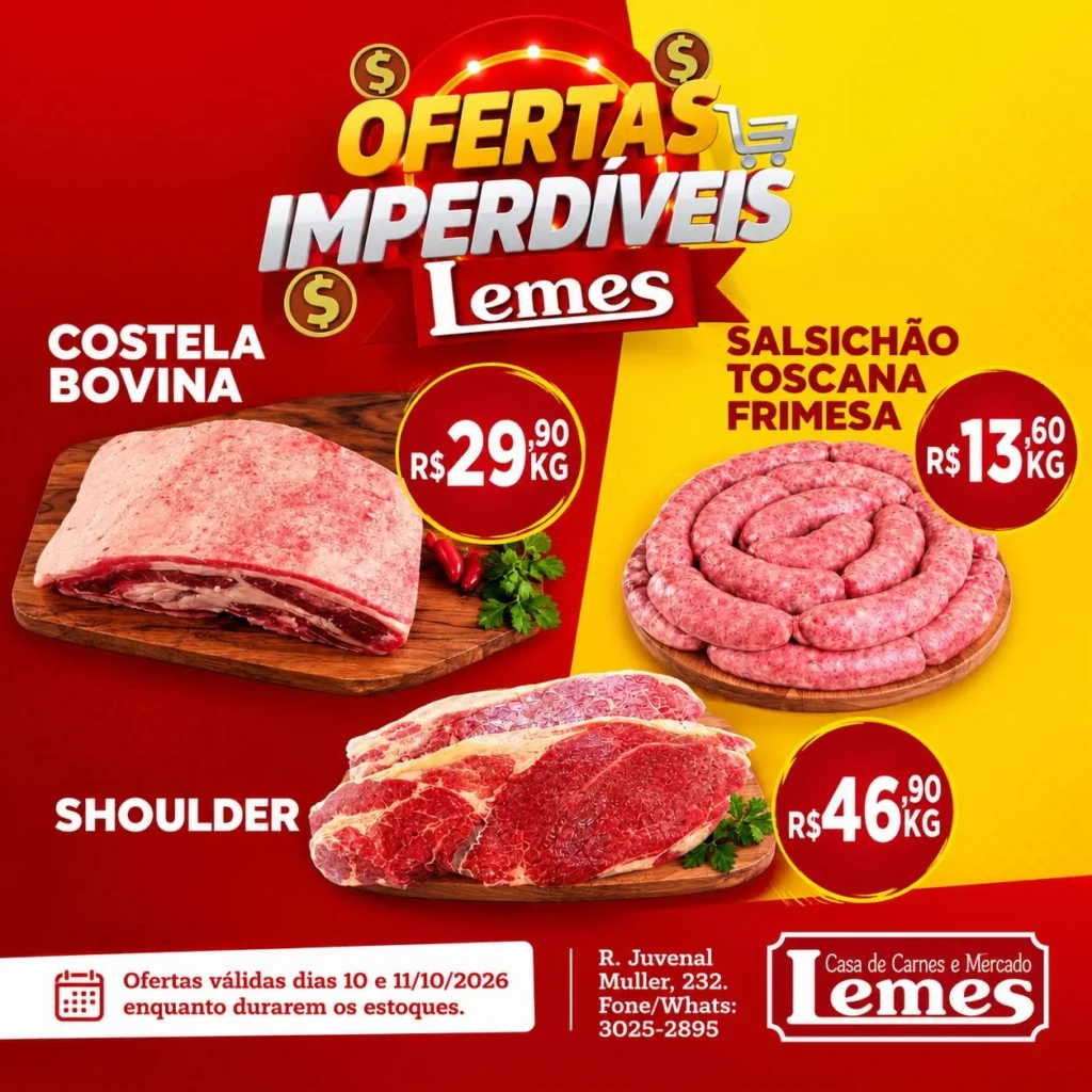 Ofertas Casa de Carnes e Mercado Lemes – até 11/10/2026
