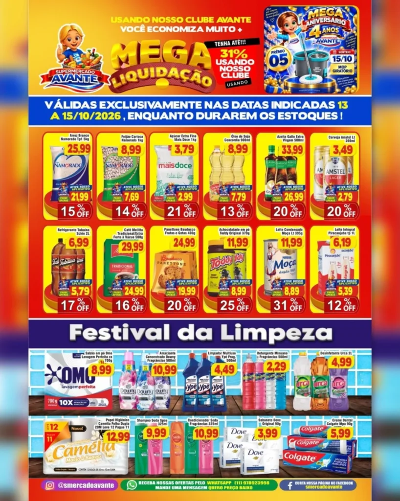Ofertas Supermercado Avante 💙 – de 13/10/2026 a 15/10/2026